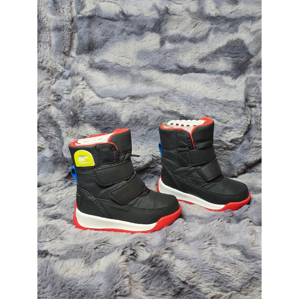 NWB Sorel Toddler Whitney II Strap WP Winter Boots - Jet‎ Poppy Red Size 4